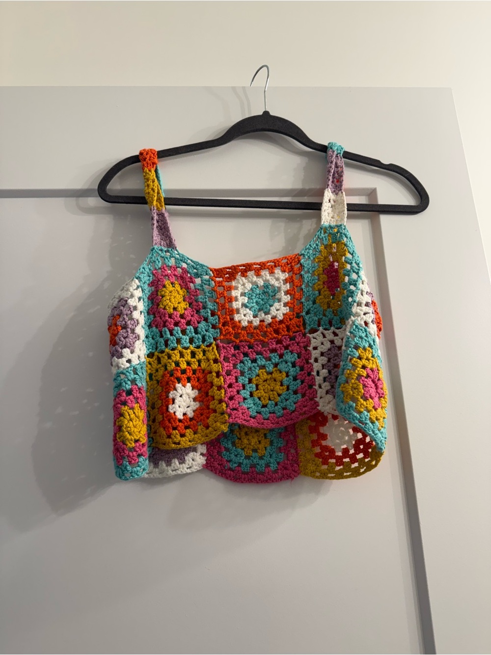 Vici Multicolor Crochet Patchwork Crop Top